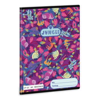   Füzet iskolai A5, 32lap, kockás 27-32 Ars Una JUNGLE (5259) 23 10db/csomag