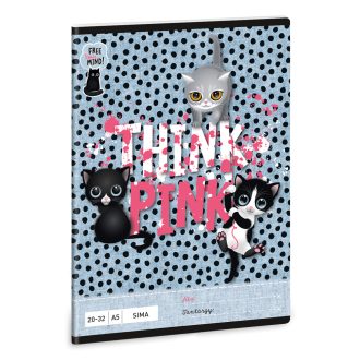   Füzet iskolai A5, 32lap, sima 20-32 Ars Una THINK-PINK (5285) 23 10db/csomag