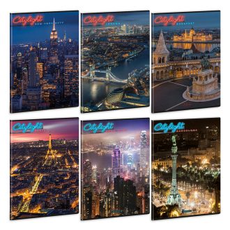   Füzet iskolai A4, 40lap, kockás Ars Una CITY LIGHT (5420) 24 10db/csomag