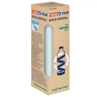   Ragasztószalag 19mmx10m irodai átlátszó újrahasznosított Tesa Eco & Crystal 8db/doboz