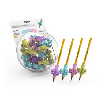   Ceruza markolat, fogássegítő, szilikon, pasztell, 72 db/display, Silka