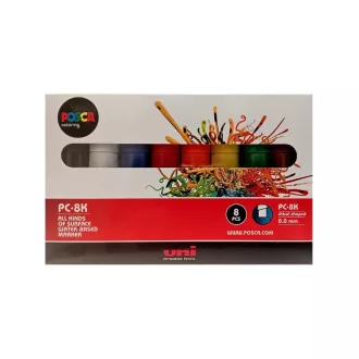 Dekormarker 8mm, Uni Posca PC-8K 8 db-os készlet