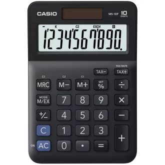   Számológép asztali 10 digit nagy, döntött kijelző Casio MS 10 F fekete
