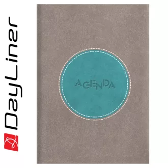   Határidőnapló Central A5 napi, fehér lapokkal szürke - türkiz Dayliner 2026.