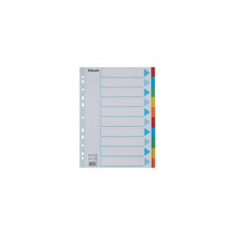   Elválasztólap, A4, Maxi regiszteres 1-10 írható karton előlap 100208 Esselte