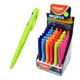   Golyóstoll nyomógombos 0,7mm Vinson Elegance 8055C vegyes test displ 36 db/display