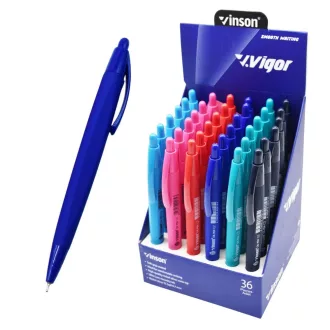   Golyóstoll nyomógombos 0,7mm Vinson G2 vegyes test displ 36 db/display