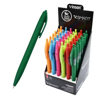   Golyóstoll nyomógombos 0,7mm Vinson Smart R1 vegyes test displ 36 db/display