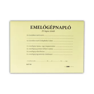 Emelőgépnapló 24 lapos A/5 fekvő D.E.938