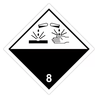   Információs címke, papír Maró anyagok 10cmx10cm 300db/tekercs