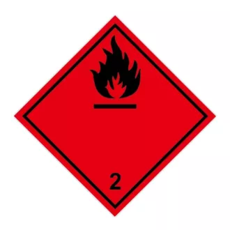   Információs címke, papír Gyúlékony gázok 2.1 10cmx10cm 300db/tekercs