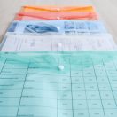 Irattartó tasak A4, PP patentos Bluering® transzparens narancs