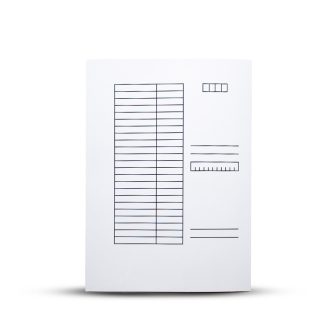   Iratgyűjtő, pólyás dosszié A4, 230g. karton táblázatos noname fehér