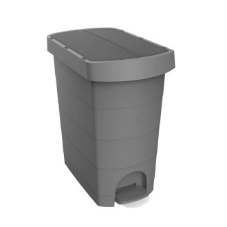   Szemetes kuka pedálos műanyag 60 literes Pelikán Slim eco antracit színű antracit tetővel
