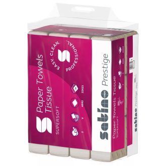   Kéztörlő 2 rétegű V hajtogatású 336 lap/csomag 12 cs/karton Satino Wepa Prestige_278090 fehér