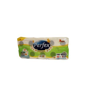   Toalettpapír 3 rétegű kistekercses 120 lap/tekercs 10 tekercs/csomag Boni Perfex Parfüm Essence kamillás