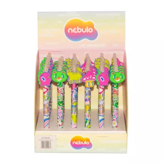   Zseléstoll radírozható, nyomógombos, mushroom forest, 36 db/display Nebulo
