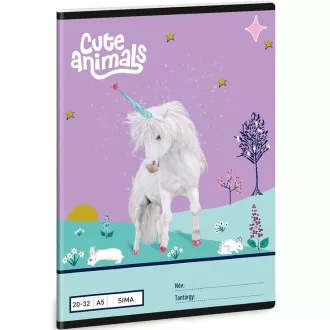 Füzet iskolai A5, 32lap, sima 20-32 UNICORN 10db/csomag