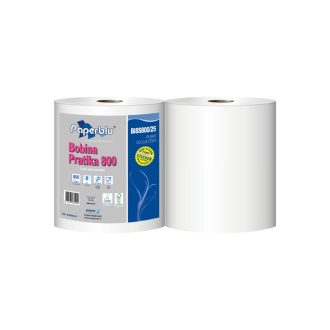   Ipari törlő 2 rétegű tekercses átmérő: 26 cm 800 lap/tek 2 tekercs/zsugor Paperdi Bobina Pratika 800_BI8S800/25_fehér