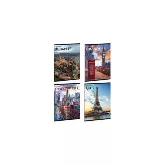   Füzet iskolai A5, 40lap, vonalas Ars Una CITYSCAPE 10db/csomag