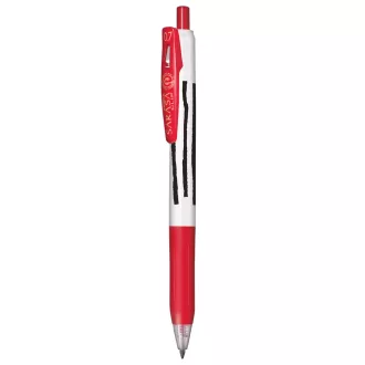 Zseléstoll 0,7 mm csíkos test, Zebra Sarasa Clip, piros