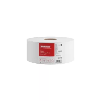   Toalettpapír 2 rétegű közületi átmérő: 18 cm 870 lap/100 méter/tekercs 12 csomag/karton Jumbo Katrin_93663 fehér