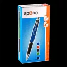 Golyóstoll nyomógombos Spoko, vegyes testszín, írásszín kék