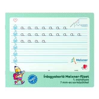   Füzet iskolai, 32lap, írás gyakorló 1.osztályos fekvő Süni Meixner