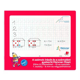   Füzet iskolai, 32lap, szám gyakorló előírt 1.osztályos fekvő Süni Meixner