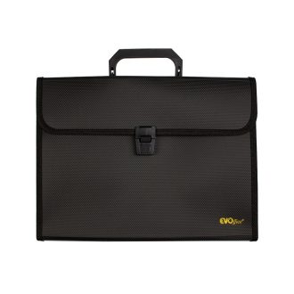   Irattartó táska, harmonikatáska, 13 rekeszes füles csatos EVOffice fekete