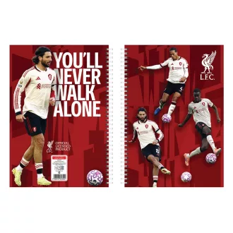 Füzet spirál A4, 70lapos, kockás 10 db/csomag Liverpool
