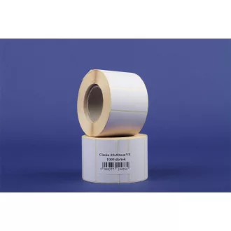   Etikett címke vellum 25x50mm, tekercses, 1000 címke/tekercs fehér