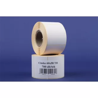   Etikett címke thermo, 60x58mm, tekercses, 700 címke/tekercs fehér