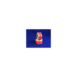   Etikett címke, 38mm, körcímke tekercses, 1000 címke/tekercs fluo piros