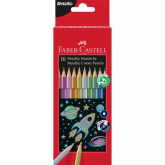   Színes ceruza készlet hatszögletű metál Faber-Castell 10klf. szín