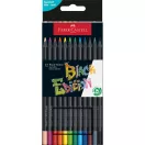 Színes ceruza készlet háromszögletű BLACK EDITION Faber-Castell fekete test 12klf. szín