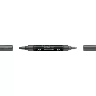   Akril marker kétvégű MULTIMARK 297 Faber-Castell metál acélszürke