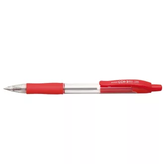   Golyóstoll 0,7mm, piros átlátszó test, Penac CCH-3, írásszín piros
