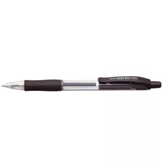   Golyóstoll 0,7mm, fekete átlátszó test Penac CCH-3, írásszín fekete