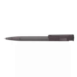   Golyóstoll nyomógombos 0,8mm, műanyag transparens fekete test, Ico Star, írásszín fekete