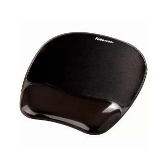   Egérpad csuklótámasszal, géltöltésű, Fellowes® Crystal Gel, fekete