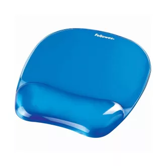   Egérpad csuklótámasszal, géltöltésű, Fellowes® Crystal Gel, kék