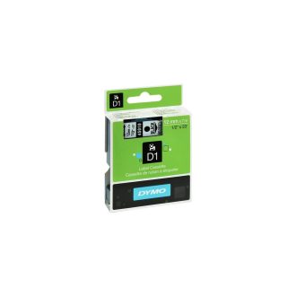   Feliratozógép szalag Dymo D1 S0720500/45010 12mmx7m, ORIGINAL, fekete/víztiszta