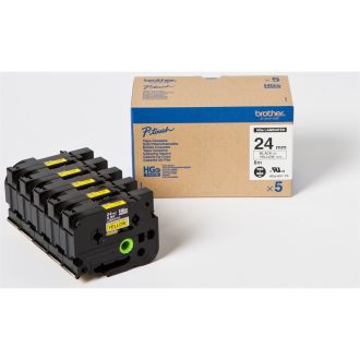   Feliratozógép szalag, Brother HGE651 24mmx8m ORIGINAL fekete/sárga