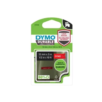   Feliratozógép szalag tartós Dymo D1 1978366 12mmx3m ORIGINAL fehér/piros