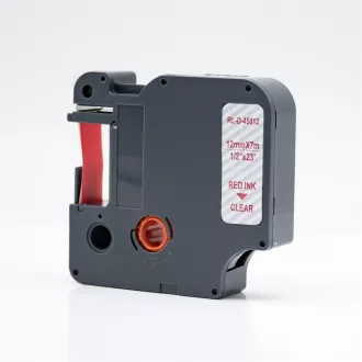   Feliratozógép szalag kompatibilis Dymo D1 S0720520/45012 12mmx7m ECO piros/víztiszta
