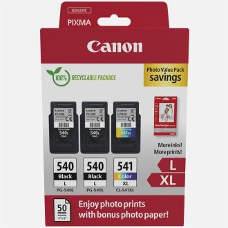   Canon PG540L (2x11ml) + CL541XL tintapatron + 50 db GP501 10x15 fényes fotópapír multipack ORIGINAL