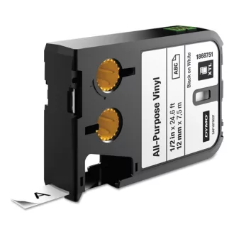   Feliratozógép szalag Dymo XTL 1868751 12mmx7m ORIGINAL, vinyl fehér/fekete