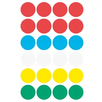   Etikett címke, o18mm, jelölésre, 5 klf. szín 24 címke/ív, 4 ív/doboz, Avery vegyes