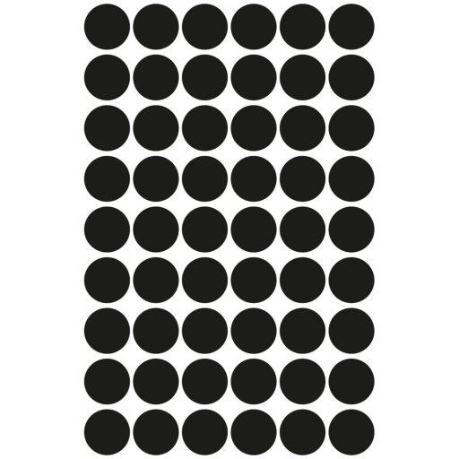 Etikett címke, o12mm, jelölésre, 54 címke/ív, 5 ív/doboz, Avery fekete